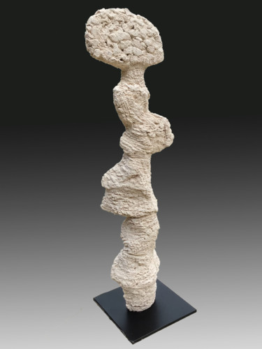 Sculpture titled "Eclosion minérale (…" by Martine Camors, Original Artwork, Terra cotta