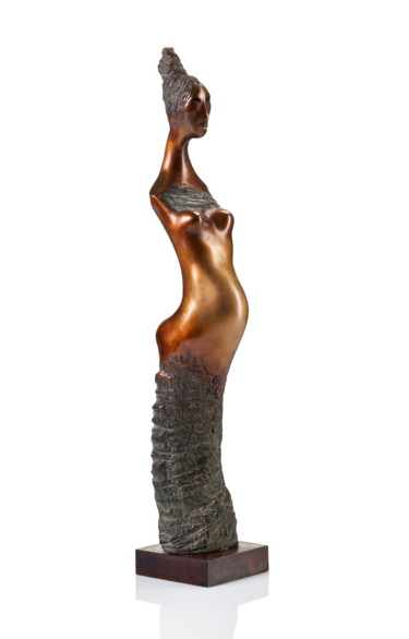 Skulptur mit dem Titel ""Neuf mois"" von Martine Camors, Original-Kunstwerk, Bronze