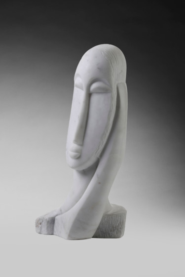 Sculpture intitulée ""Filomena" marbre b…" par Martine Camors, Œuvre d'art originale, Pierre