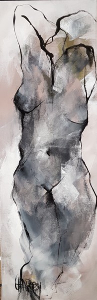 Картина под названием "Elle" - Martine Chaperon, Подлинное произведение искусства, Акрил Установлен на Деревянная рама для н…