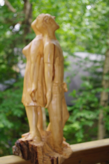 Sculpture titled "Mon histoire est to…" by Martine Gagnon, Original Artwork, Wood