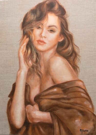 Картина под названием "Sensuelle" - Martine Gregoire, Подлинное произведение искусства, Масло Установлен на Деревянная рама…