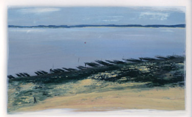 Peinture intitulée "Oléron - rivage 2" par Martine Lafont, Œuvre d'art originale, Huile