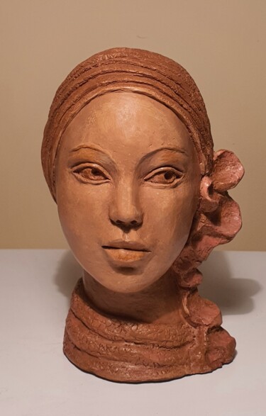 Scultura intitolato "Valentine" da Martine Lee, Opera d'arte originale, Terracotta
