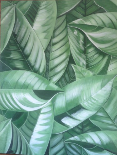 Malarstwo zatytułowany „Jungle” autorstwa Martine Ragot, Oryginalna praca, Akryl Zamontowany na Drewniana rama noszy