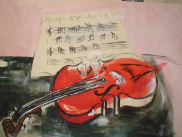 "le violon rouge" başlıklı Tablo Martine Vigroux tarafından, Orijinal sanat, Guaş boya