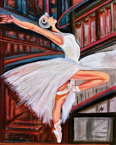 Painting titled "Private Dancer" by Martine Weber, Original Artwork, Acrylic