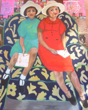 제목이 "sur le sofa"인 미술작품 Martine Flory로, 원작, 아크릴