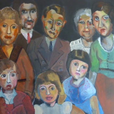 Peinture intitulée "la famille ruy" par Martine Flory, Œuvre d'art originale, Huile