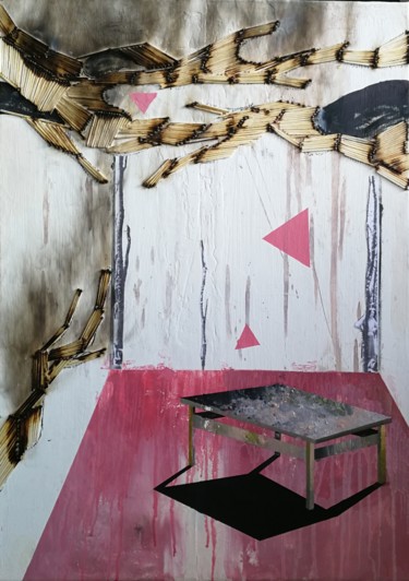 Malerei mit dem Titel "Table in the woods" von Marton Bende, Original-Kunstwerk, Acryl