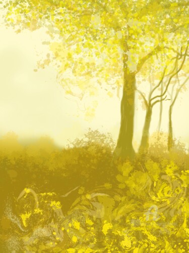 Painting titled "Wild Botanical - Ye…" by Martyn Dymott, Original Artwork, Digital Painting