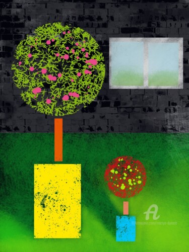 Painting titled "Le Jardin" by Martyn Dymott, Original Artwork, Digital Painting