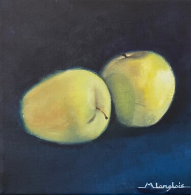 Pintura titulada "Les Pommes" por Maryline Langlais, Obra de arte original, Oleo