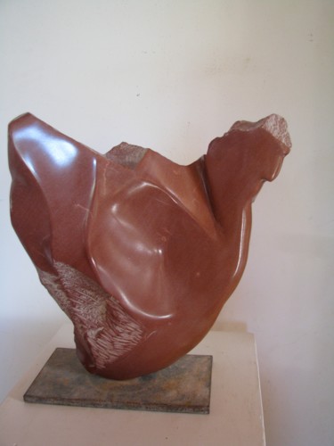 Sculptuur getiteld "Poule" door Maryvonne Lorgeré, Origineel Kunstwerk, Steen