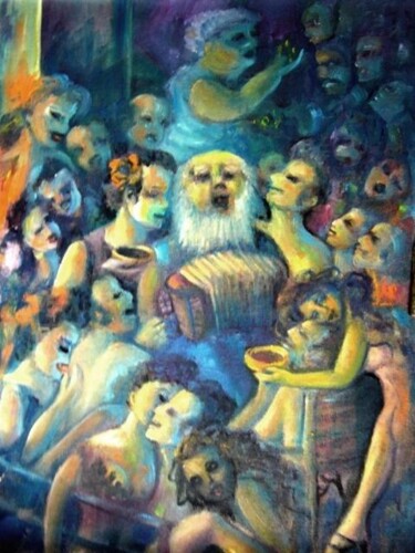 Painting titled "CHEZ CATARINO" by Mary Lozano, Original Artwork, Oil