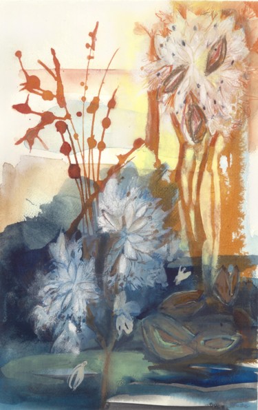 Pintura intitulada "Commençant par la f…" por Mary Wees, Obras de arte originais, Aquarela