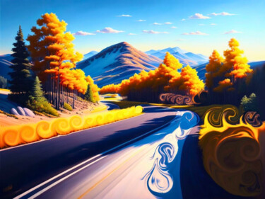 Digital Arts titled "Quiet roads" by Mary Gov, Original Artwork, AI generated image