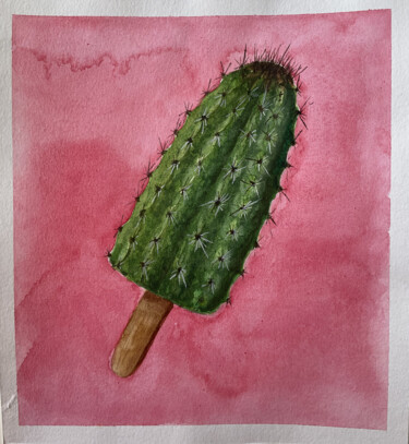 Malarstwo zatytułowany „A cactus” autorstwa Maryna Rudenko, Oryginalna praca, Akwarela