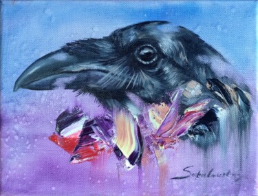 Pintura titulada "Crow" por Maryna Sakalouskaya, Obra de arte original, Oleo