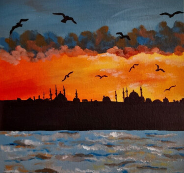Painting titled "Istanbul original a…" by Maryna Yasar, Original Artwork, Acrylic
