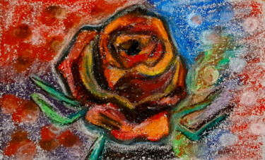 Rysunek zatytułowany „Rose original oil p…” autorstwa Maryna Yasar, Oryginalna praca, Pastel