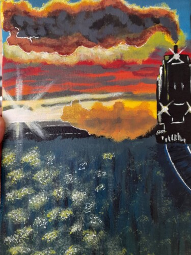 "Train original acry…" başlıklı Tablo Maryna Yasar tarafından, Orijinal sanat, Akrilik