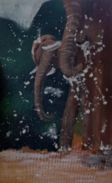 Pintura titulada "Elephant original a…" por Maryna Yasar, Obra de arte original, Acrílico