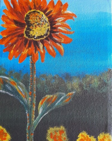 绘画 标题为“Rustic Flower Paint…” 由Maryna Yasar, 原创艺术品, 丙烯