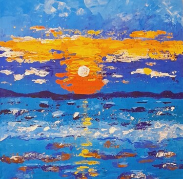 Pittura intitolato "Seascape original p…" da Maryna Yasar, Opera d'arte originale, Acrilico