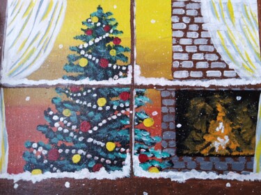 Schilderij getiteld "Christmas Morning P…" door Maryna Yasar, Origineel Kunstwerk, Acryl