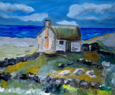 Painting titled "Irish landscape oil…" by Maryna Yasar, Original Artwork, Oil
