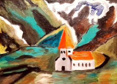 Pittura intitolato "Iceland Oil Paintin…" da Maryna Yasar, Opera d'arte originale, Olio