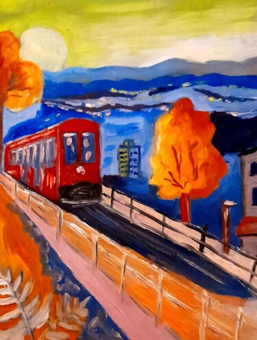 Painting titled "Wellington Evening…" by Maryna Yasar, Original Artwork, Oil