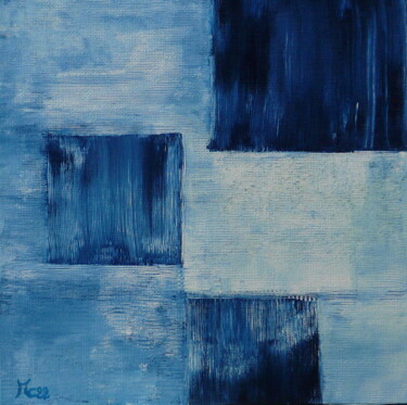 Painting titled "Abstraction cubique" by Maryse Chauvin, Original Artwork, Acrylic