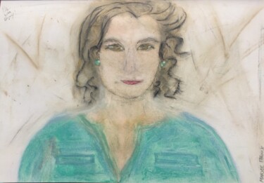 Pittura intitolato "Visioconférence" da Maryse Faroux, Opera d'arte originale, Pastello