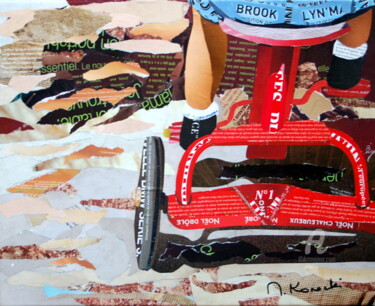 Collages intitolato "Tricycle" da Maryse Konecki, Opera d'arte originale, Collages