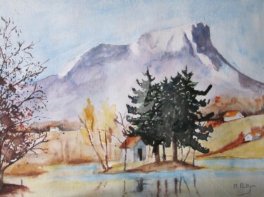 Painting titled "Le Granier 2" by Maryse Pattyn, Original Artwork, Watercolor