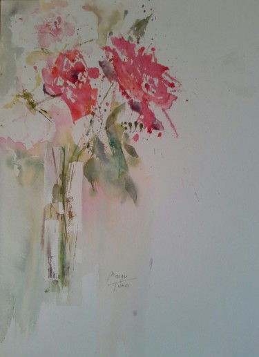 Painting titled "Bellissima rose" by Maryse Tisnés, Original Artwork