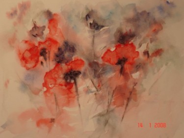 Painting titled "PAVOTS" by Maryse Tisnés, Original Artwork