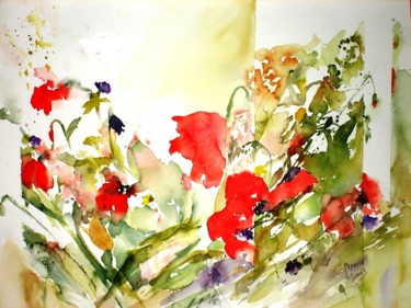 Painting titled "Coquelicots story" by Maryse Tisnés, Original Artwork