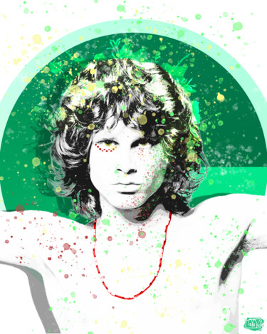 Digital Arts titled "Jim Morrison - Seri…" by Marzia Schenetti, Original Artwork, Digital Painting