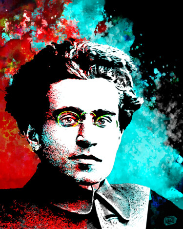 Arte digitale intitolato "Antonio Gramsci" da Marzia Schenetti, Opera d'arte originale, Pittura digitale