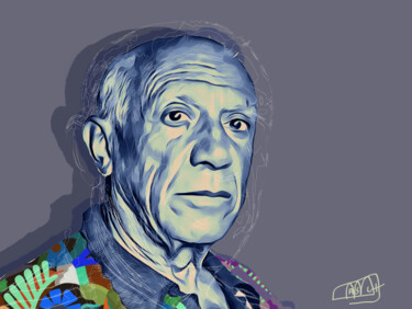 Digital Arts με τίτλο "Pablo Picasso - Ser…" από Marzia Schenetti, Αυθεντικά έργα τέχνης, Ψηφιακή ζωγραφική