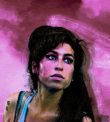 Arts numériques intitulée "Amy Jade Winehouse" par Marzia Schenetti, Œuvre d'art originale, Peinture numérique