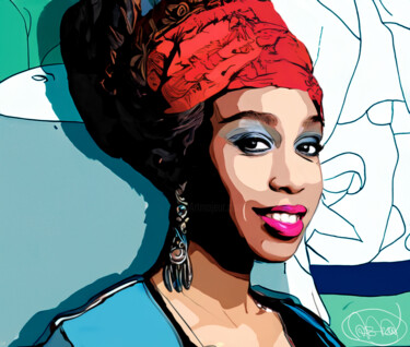 Arte digital titulada "Jazzmeia Horn" por Marzia Schenetti, Obra de arte original, Pintura Digital