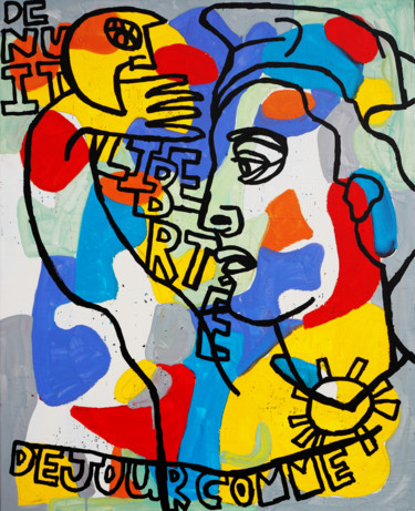 Peinture intitulée "liberte-80x100.jpg" par Mascarade, Œuvre d'art originale, Acrylique