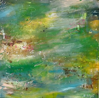 Schilderij getiteld "Spring in Serbia ve…" door Masha Bright, Origineel Kunstwerk, Acryl Gemonteerd op Frame voor houten bra…