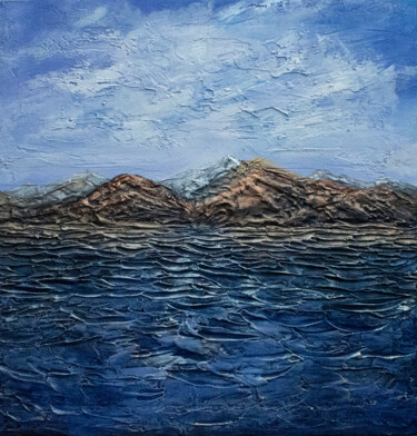 Картина под названием "Море и горы" - Mashurova, Подлинное произведение искусства, Акрил Установлен на Деревянная рама для н…