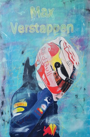 제목이 "Verstappen"인 미술작품 Ma$K로, 원작, 아크릴 나무 들것 프레임에 장착됨