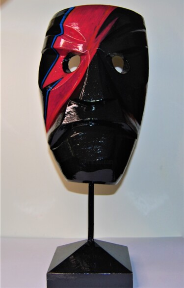 雕塑 标题为“Bowie Mask” 由Maskiconthone Gianluca Paba, 原创艺术品, 木